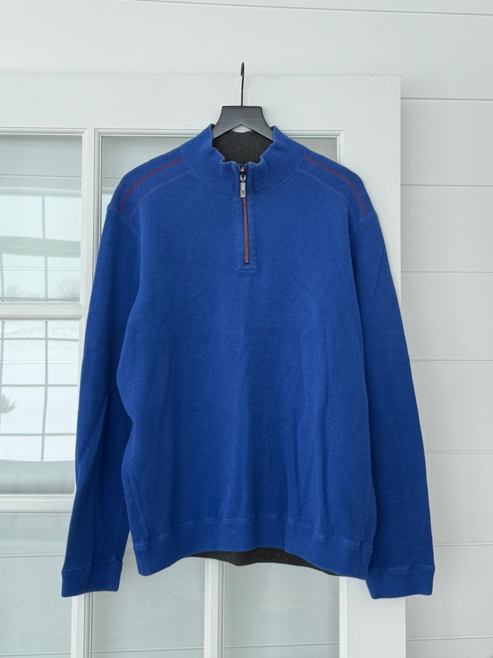 Tommy Bahama Royal Blue Quarter-Zip Pullover Sweater
